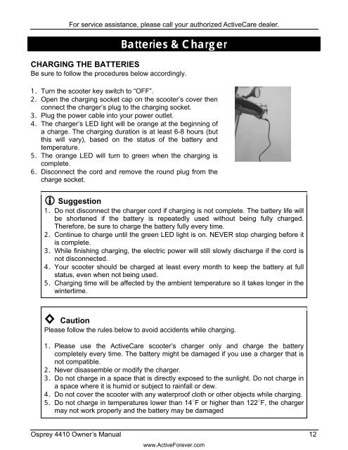 ActiveCare Osprey Scooter User Manual - ActiveForever