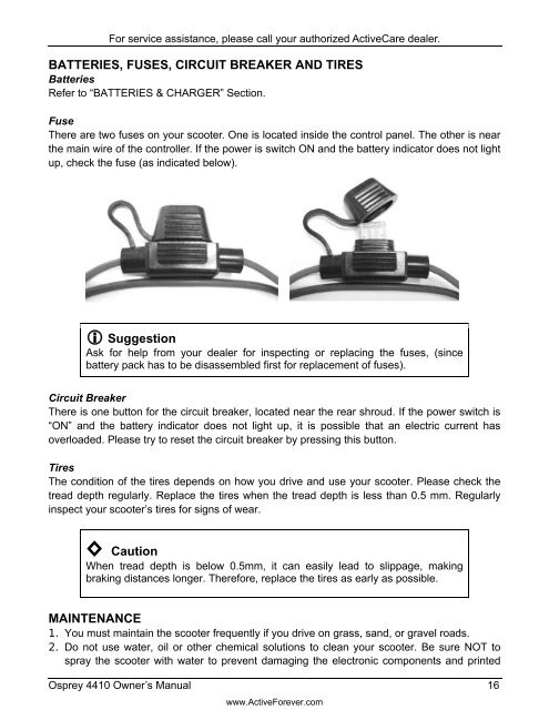 ActiveCare Osprey Scooter User Manual - ActiveForever