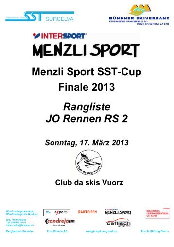 Menzli Sport SST Cup Final RS 2 - Skiclub Arosa