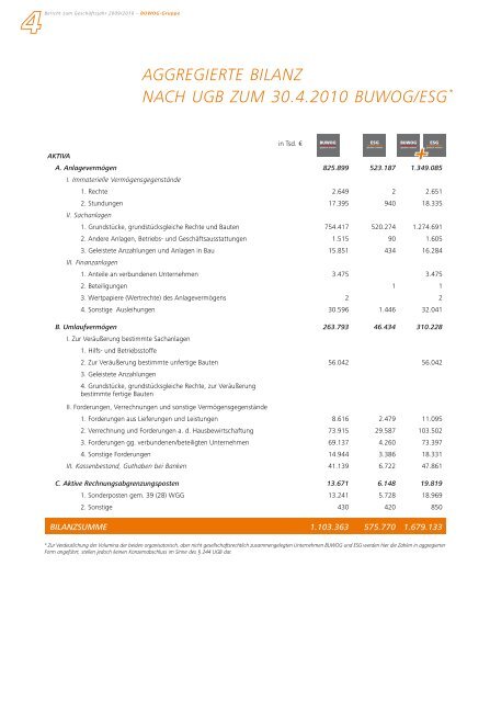 Bericht zum Geschäftsjahr 2009/2010 - Buwog