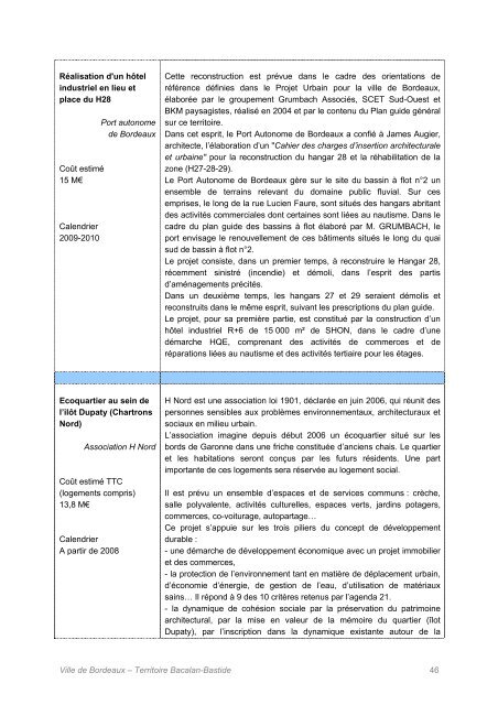 Projet de territoire BACALAN-BASTIDE - Pays et Quartiers d'Aquitaine