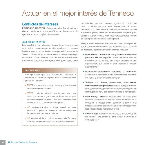 CÃ“DIGO DE CONDUCTA - Tenneco Inc.