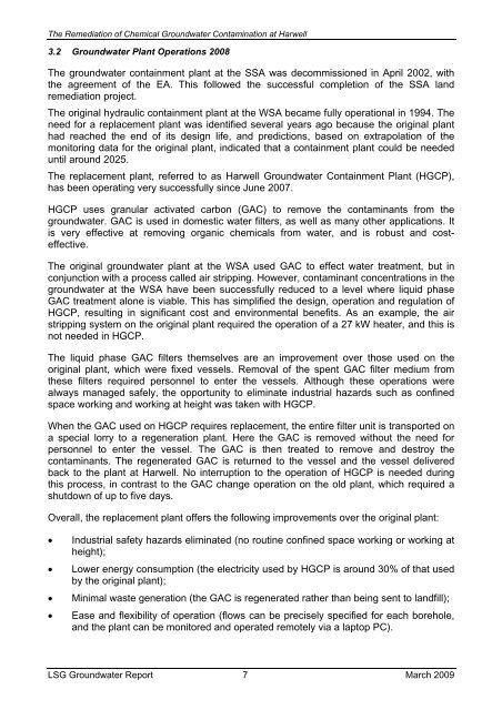 The Remediation of Chemical Groundwater Contamination at Harwell