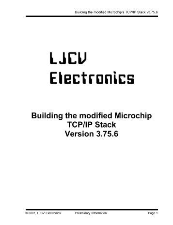 Building the modified Microchip TCP/IP Stack ... - LJCV Electronics