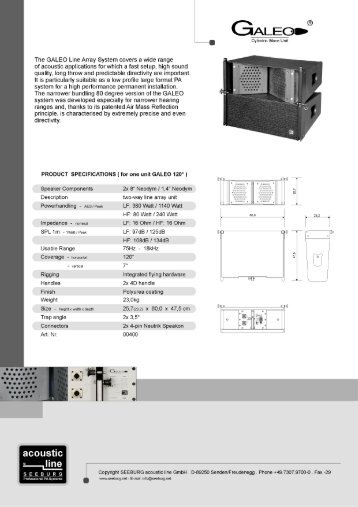 Data sheet - Seeburg acoustic line