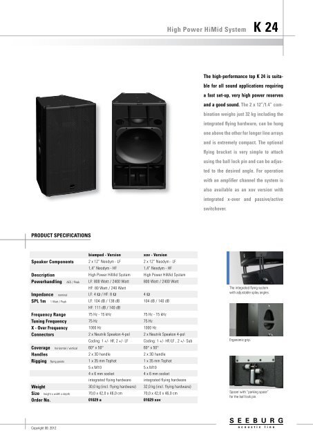 High Power HiMid System K 24 - Seeburg acoustic line