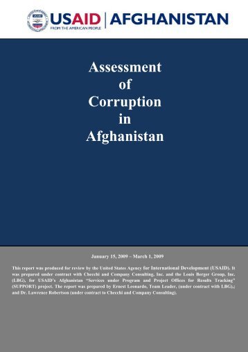 Assessment of Corruption in Afghanistan