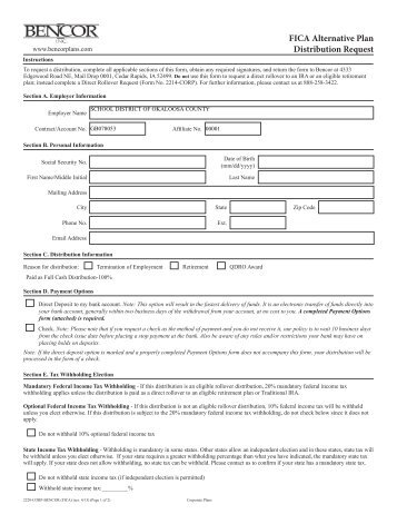 BENCOR FICA Replacement Distribution Request Form - Okaloosa ...