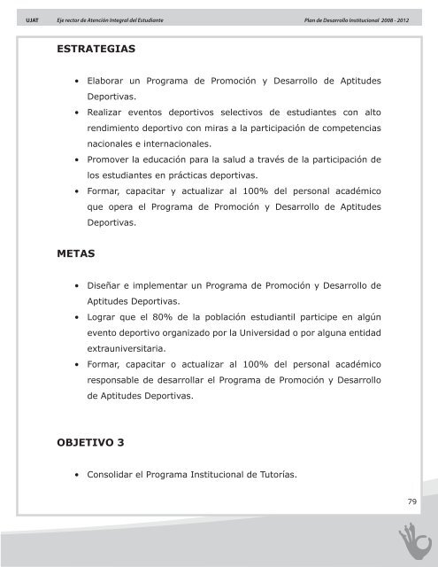 Plan de Desarrollo Institucional 2008 - 2012 - Universidad JuÃ¡rez ...