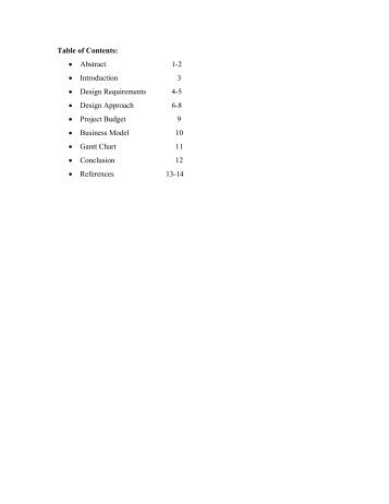 Table of Contents - Electrical & Computer Engineering