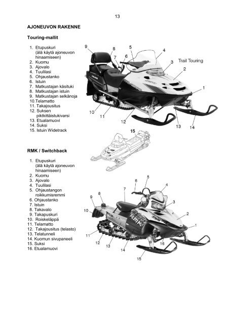 2008 Touring,Transport,Widetrak ,Switchback ja RMK.pdf - Polaris