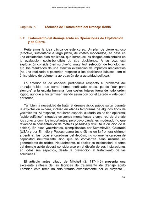 Planes de Cierre Mineros â Curso Resumido - Universidad ...