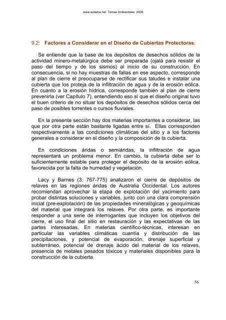 Planes de Cierre Mineros â Curso Resumido - Universidad ...