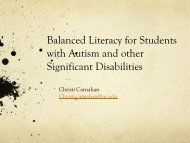 Balanced Literacy for Students with Autism and other Significant ...