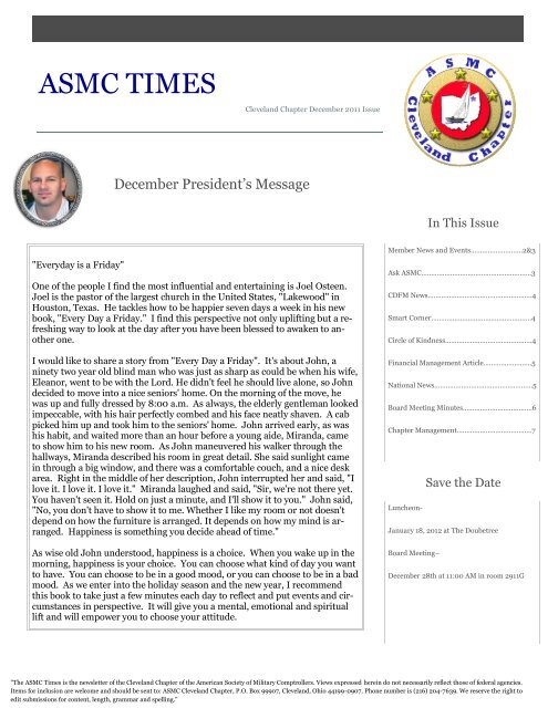 December 2011 Issue - Home - ASMC Cleveland