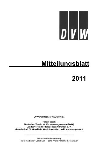 Mitteilungsblatt 2011 - Deutscher Verein für Vermessungswesen eV