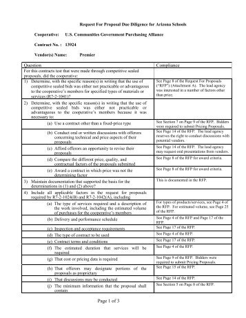 Page 1 of 3 Question Compliance - US Communities