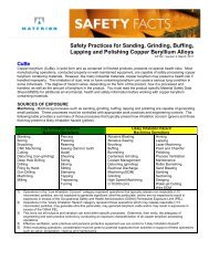 Safety Practices for Sanding, Grinding, Buffing, Lapping and - Materion