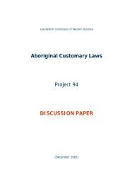 Aboriginal Customary Laws Project 94 DISCUSSION PAPER