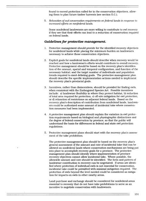 Recovery Plan for the Northern Spotted Owl - DRAFT