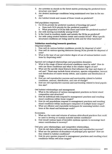 Recovery Plan for the Northern Spotted Owl - DRAFT