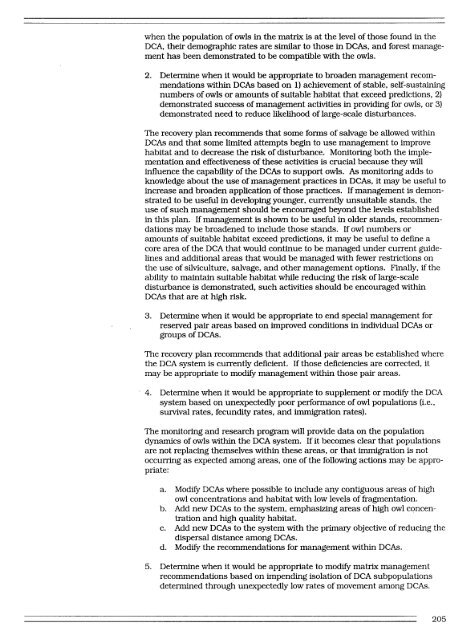 Recovery Plan for the Northern Spotted Owl - DRAFT