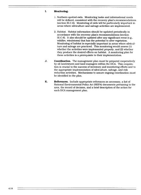 Recovery Plan for the Northern Spotted Owl - DRAFT