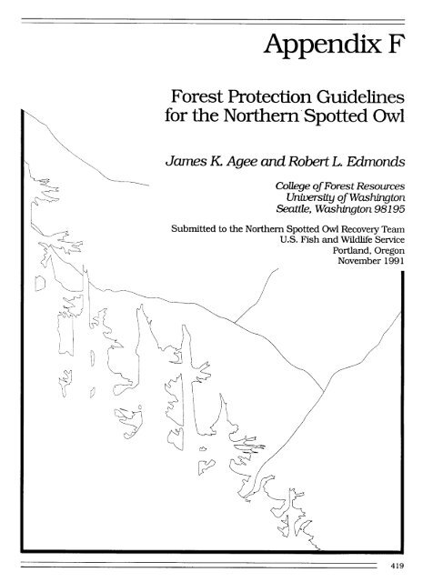 Recovery Plan for the Northern Spotted Owl - DRAFT