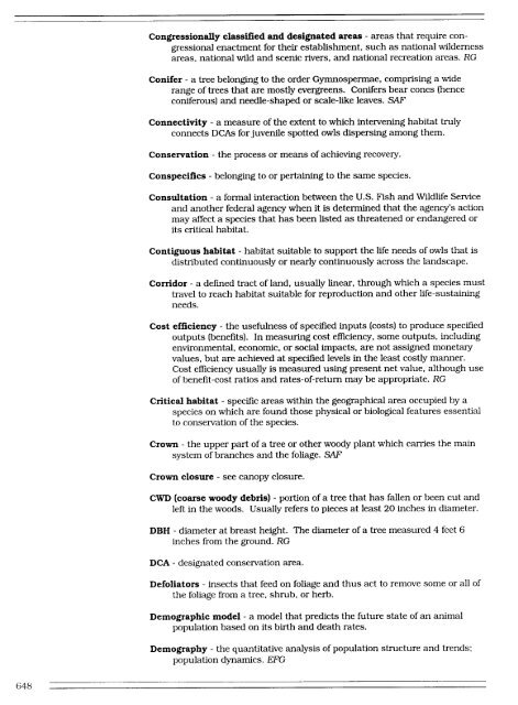 Recovery Plan for the Northern Spotted Owl - DRAFT