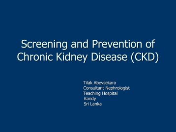 Screening and Prevention of Chronic Kidney Disease