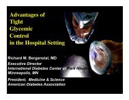 Advantages of Tight Glycemic Control in the Hospital Setting