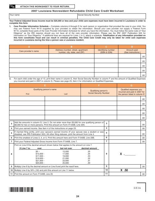 NONRESIDENT AND PART-YEAR RESIDENT (NPR) WORKSHEET ...