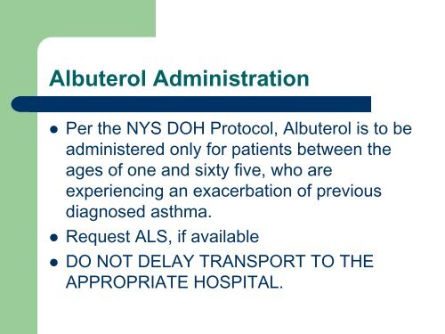 Albuterol Administration - CNY EMS