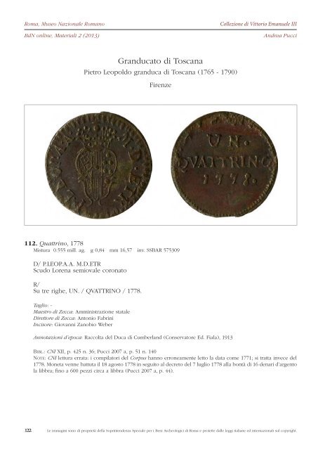 Consulta il fascicolo in formato PDF - Bollettino di Numismatica on line