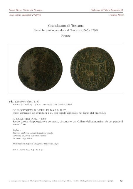 Consulta il fascicolo in formato PDF - Bollettino di Numismatica on line