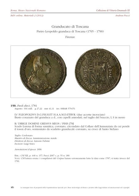 Consulta il fascicolo in formato PDF - Bollettino di Numismatica on line