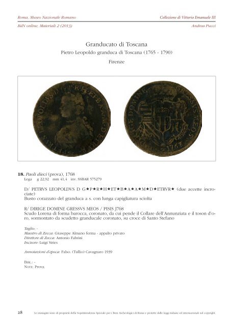 Consulta il fascicolo in formato PDF - Bollettino di Numismatica on line