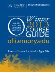 tuesdays - Emory Continuing Education - Emory University