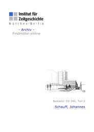 Archiv - Findmittel online Schauff, Johannes - Institut für Zeitgeschichte