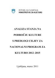 Analiza stanja na podroÄju kulture s predlogi ciljev za Nacionalni ...