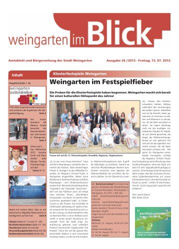 Weingarten im Festspielfieber - Weingarten im Blick