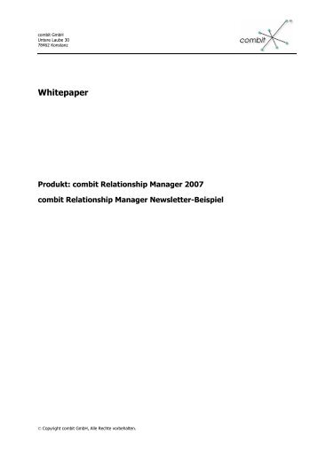 combit Relationship Manager Newsletter-Beispiel - combit GmbH