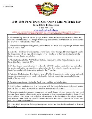 1948-1952 Truck - Rear 4-Link with Track Bar Kit - Total Cost Involved