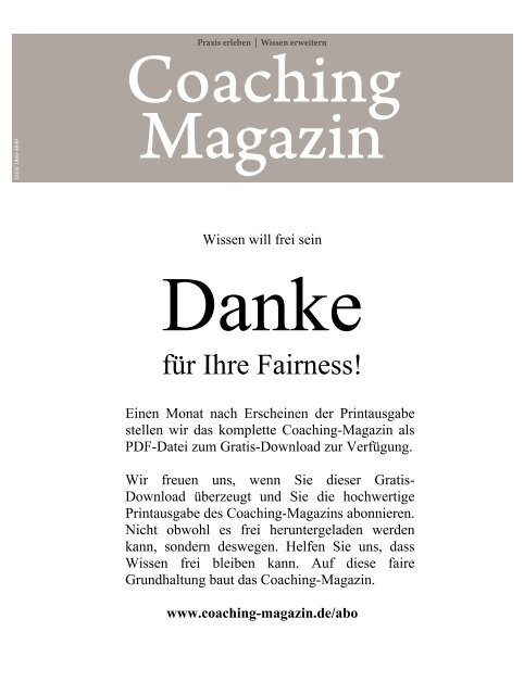 Positionierung ? der Turbolader für Ihr Geschäft - Coaching-Magazin