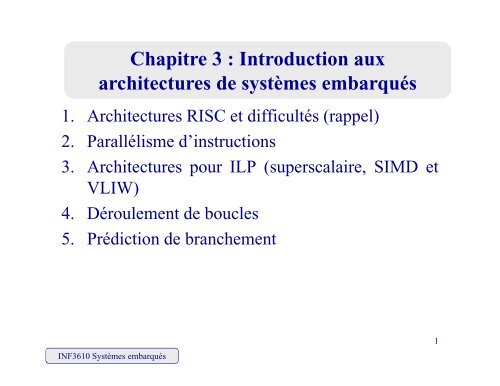 Architecture de base d'un processeur embarquÃ© - Moodle