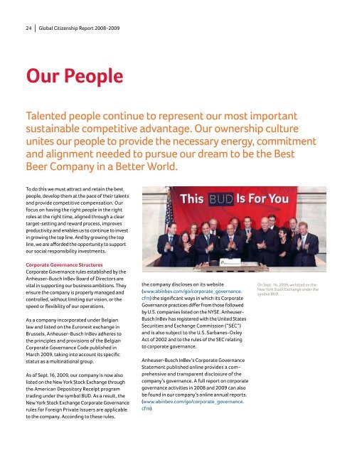 Beer & A Better World - Anheuser-Busch InBev