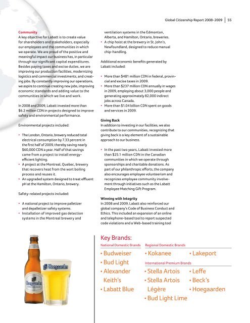 Beer & A Better World - Anheuser-Busch InBev