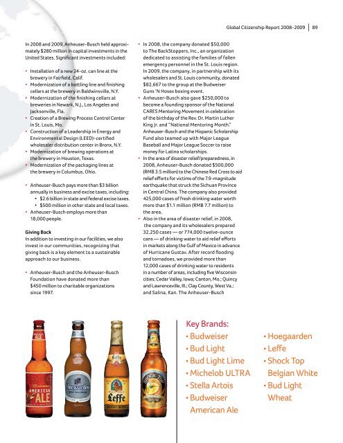 Beer & A Better World - Anheuser-Busch InBev