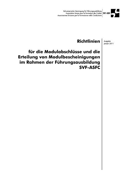 Richtlinien / PDF - SVF - ASFC Schweizerische Vereinigung fÃ¼r ...