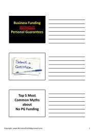 No PG Funding - Business Credit Approved